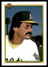 Dennis Eckersley 1990 Bowman #451 Athletics MLB READ FREE SHIPPING AutographDen