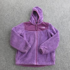 The North Face Jacket Kids 6 Purple Fleece Hooded Full Zip Outdoor Warm Coat