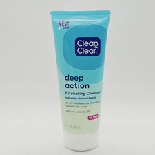 Clean Clear Deep Action Exfoliating Facial Cleanser, Scrub Face Wash,7 Fl Oz