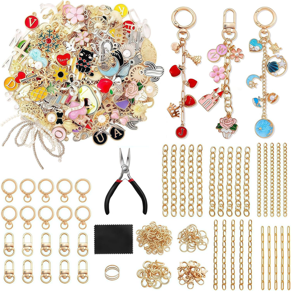SchlüSselanhäNger Bastelset – 325 StüCk Basteln Charms AnhäNger Set, Schmuck Bas-image