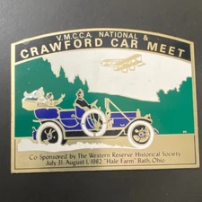 V.M.C.C.A. Crawford Car Meet Vintage Auto Show Plaque 1982 Ohio