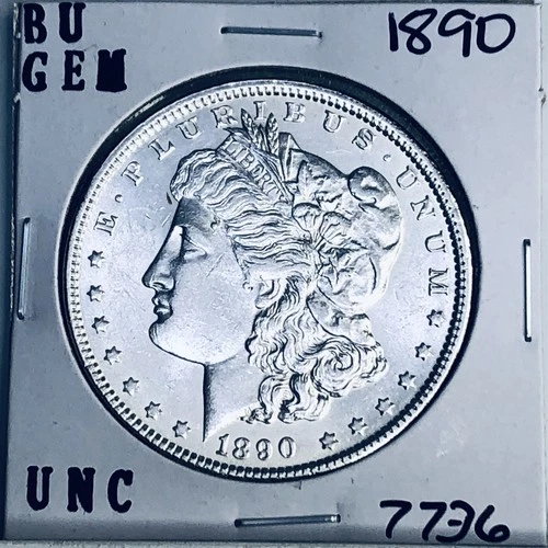 1890 BU GEM MORGAN SILVER DOLLAR UNC MS+++ U.S. MINT RARE COIN 7736