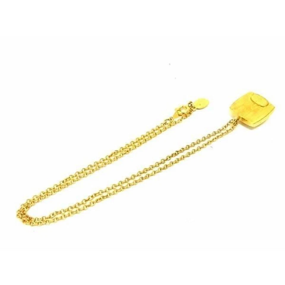 Colgante Givenchy (auténtico) de diamantes de imitación y collar vintage de eslabones de cadena de oro 1977 Foto 3 de 4