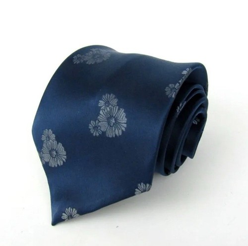 Handgefertigte - Vintage - Nishijin Webware - Marine / Blumen Krawatte - Made in Japan - Bild 1 von 6