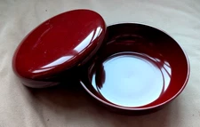 Lacquered Rice Soup Bowl Red 7" Diameter 3.5" Tall Plastic