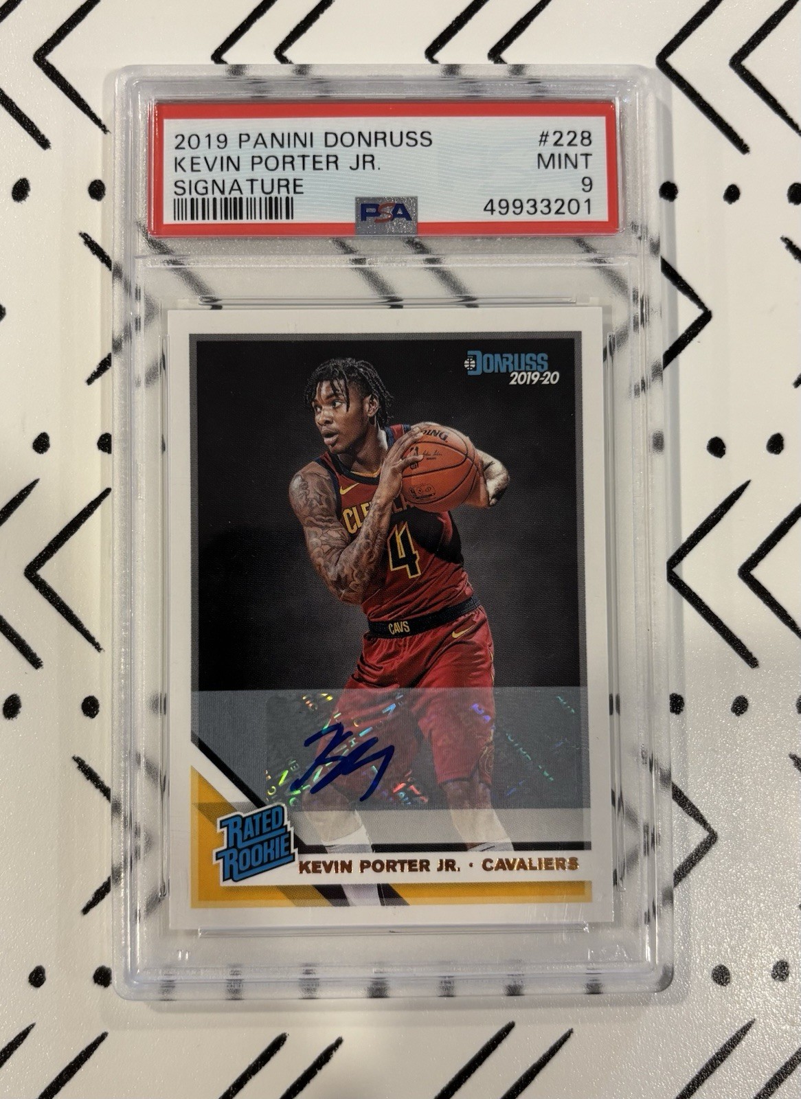 Panini 2019-20 Donruss Kevin Porter Jr. #228 Rated Rookie RC Auto PSA 9