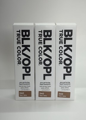 Lot (3) BLK OPL True Color Pore Perfecting Liquid Foundation 340 Truly Topaz