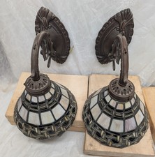 Tiffany-style stained glass wall sconces