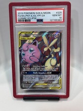 Pokemon 2019 Cosmic Eclipse Mega Lopunny & Jigglypuff GX 225/236 PSA 10