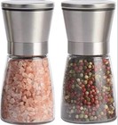 2 Pcs Set Stainless Steel Pepper Grinder adjustable Salt Mill Spice Herb Grinder