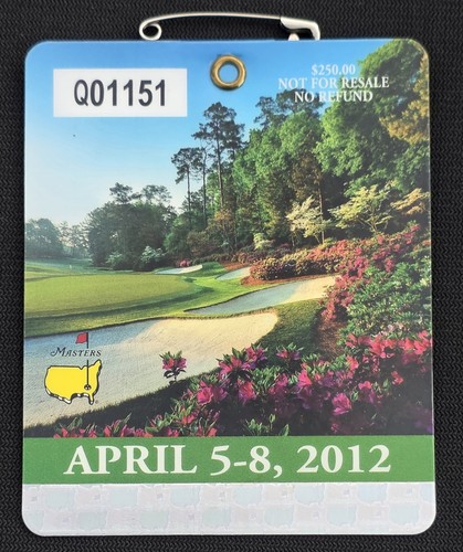 LNIP! Rare! 2012 Masters Tournament Augusta Badge! Bubba Watson! Lowest BIN!