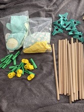 Lovevery Storyteller Montessori Puppet Theater Fort W/Puppets Missing 1 Dowel J7