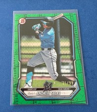 Andrew Salas 2026 Bowman Green Pattern Scorebook Border #25/99 (Miami Marlins)