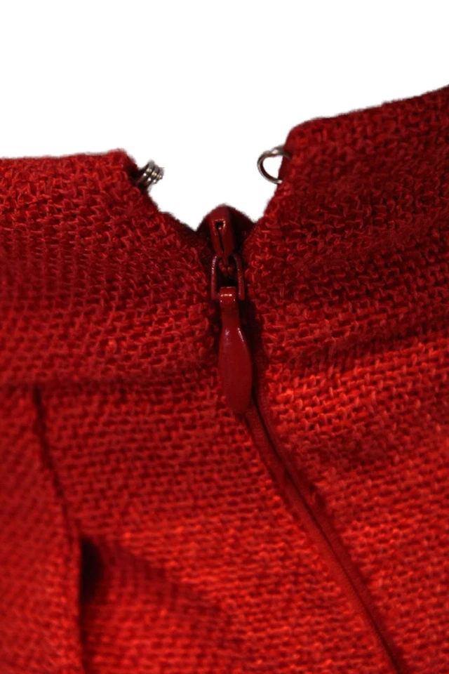 Pantalones Cortos Giambattista Valli Para Mujer Plisados Dos Bolsillos Tiro Alto Rojo Talla 38 Foto 4 de 4