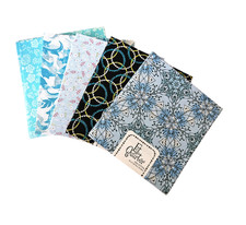 Lot of 5 Imported Fabric Fat Quarters 100 Cotton - New