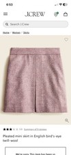 NWT J. Crew Wool Mini Skirt Pleated In English Birds Eye Tweed Purple Sz 8 Moon