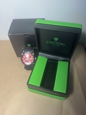 Croton Chronomaster CR307993 Red Dial Rubber Strap Boxed