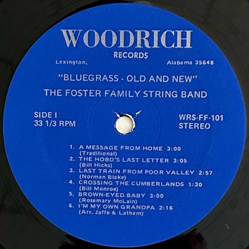 FOSTER FAMILY STRING BAND "Bluegrass Old & New" LP, Woodrich, Shrink, VG+/VG+ - Picture 3 of 7