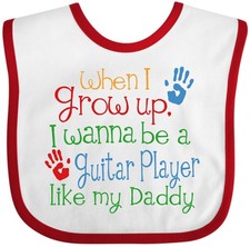 Inktastic Guitar Player Like Daddy Baby Bib Childs Player  s Apparel Future