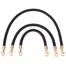 3pcs Black Braided Leather Bag Strap, 12/15/23 inch Purse Handle , Handbag Sh...