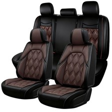 For Dodge Ram 2019-2025 1500 2500 3500 Pickup Napa Leather Car Seat Covers Brown For Dodge Ram 2019-2025 1500 2500 3500 Pickup Napa Leather Car Seat Covers Brown
