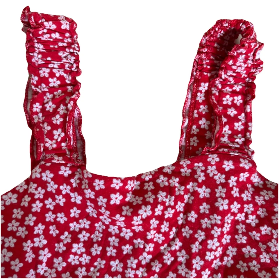 SO Teen girls Red Floral W/ White Flowers Tank Stop Size Xs Juniors From Kohls - Image 4 of 4