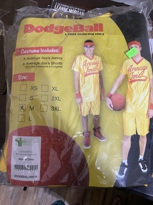 Free shipping! Average Joes Dodgeball Costume Cosplay Adult M Med Shirt Shorts 