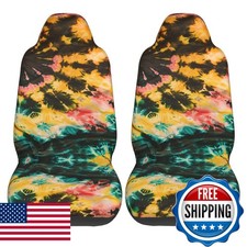 Tianheyue Rainbow Tie Dye Vintage Front Seat Covers 2 Pack Thy-seat Cover