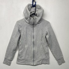 Lululemon Scuba Full Zip Hoodie Women s 8 Light Grey, Thick - Good Condish