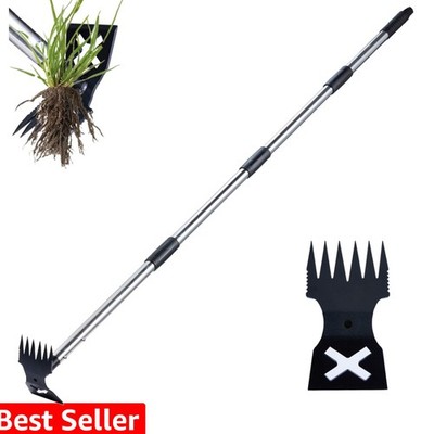 Weed Puller Tool with Long Handle - 60'' Manual Weeder Remover Tool, 2 in 1 Ha...