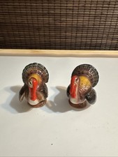 Vintage Ceramic Turkey Figurine Salt & Pepper Shakers Japan