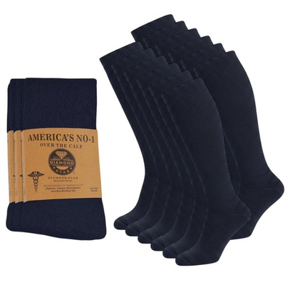 #ad Men Diabetic Over the Calf Socks Knee High circulatory Health Cotton 6 12Pairs $13.99