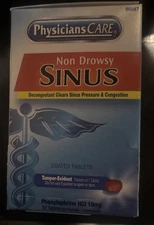 PhysiciansCare 90087 Sinus Pressure & Congestion Med, Non-drowsy, 50 Packs of 1