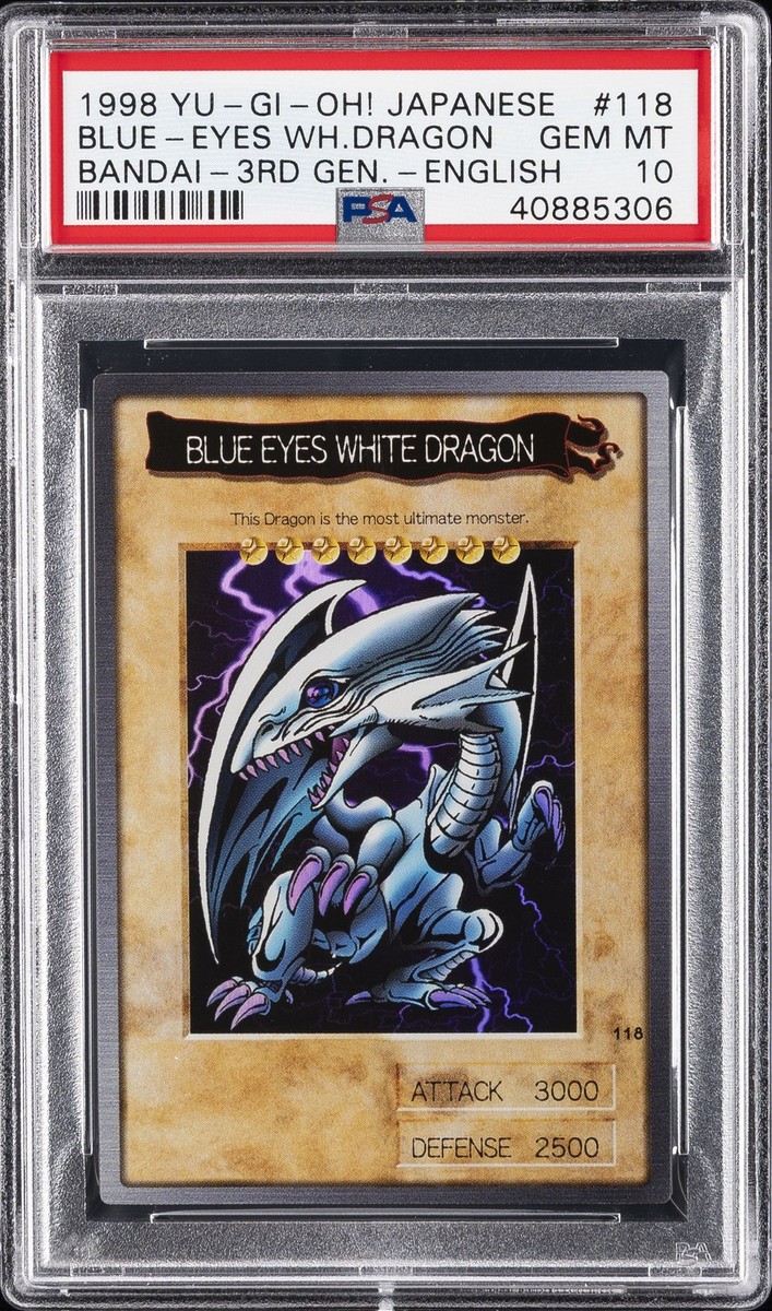 1999 YU-GI-OH! JAPANESE BANDAI-3RD GENERATION #118 BLUE-EYES WHITE