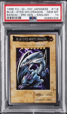 1999 YU-GI-OH! JAPANESE BANDAI-3RD GENERATION #118 BLUE-EYES WHITE