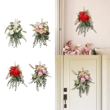 Floral Swag Eucalyptus Chrysanthemum Wreath Outdoor Ornament Decoration 40 cm