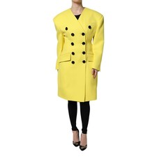 DOLCE & GABBANA Jacket Yellow Double Breasted Trench Coat IT40/US6/S RRP 4430usd