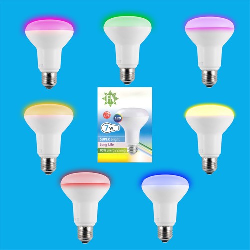 Andes revolutie maat 4x 7W LED R80 Coloured Reflector Disco Spot Light Bulb ES E27 Screw Lamp  85-265V | eBay