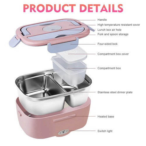 Cordless Electric Lunch Box Smart Heating Portable Food Warmer Rechargeable LOT - Picture 5 of 28