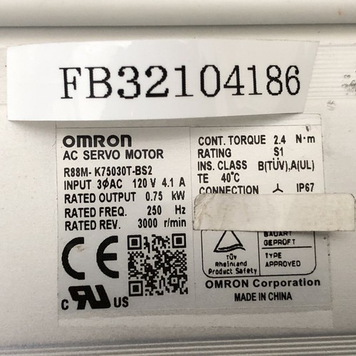 MINT CONDITION Omron AC Servo MOTOR R88M-K75030T-BS2 *SAMEDAY SHIP AVAILABLE - Picture 2 of 2