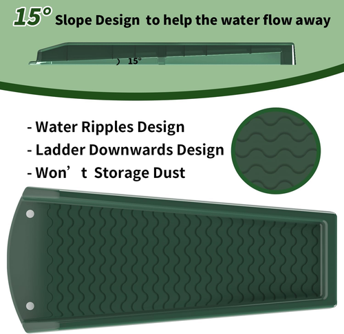 2 Pack Downspout Splash Block, NAACOO 24" Rain Gutter (4 Piece|Dark Green) - Picture 5 of 12