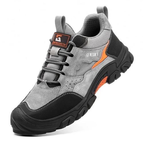 Cowhide Safety Protective Shoes Breathable Steel Toe Anti Smash Safety Boots - Picture 7 of 24