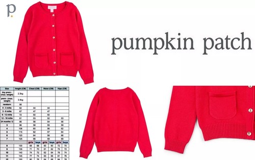 Pumpkin Patch Carly Rose Cardigans Two Pockets Gold Tone Buttons Sze 10 RRP $30 - Picture 4 of 4
