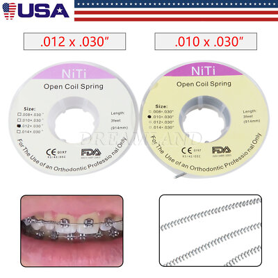 Dental Orthodontic Niti Open Coil Spring Spool .010/012 Inch 914mm
