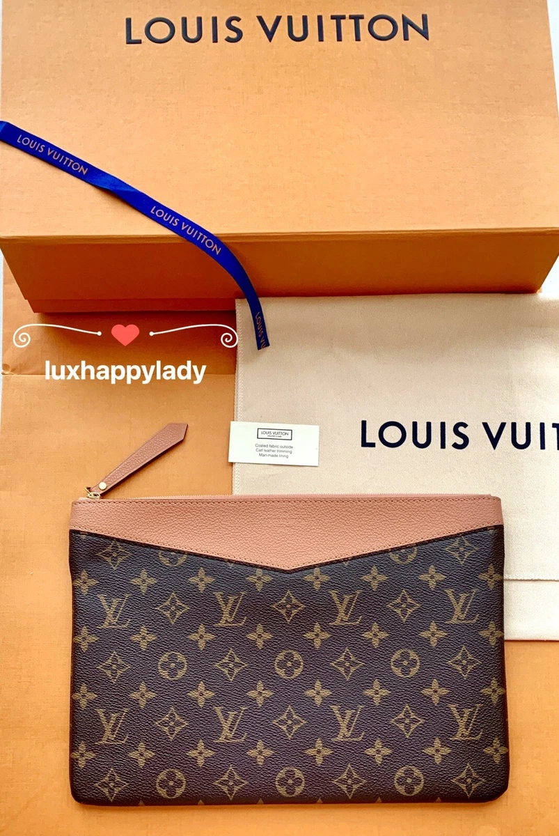 🔥NEW LOUIS VUITTON Daily Pouch Clutch Bag Monogram Rose Poudre Pink GIFT  SET