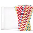 RETRO STRIPE PAPER DRINKING STRAWS VINTAGE POLKA PARTY WEDDING BIRTHDAY STRAWS