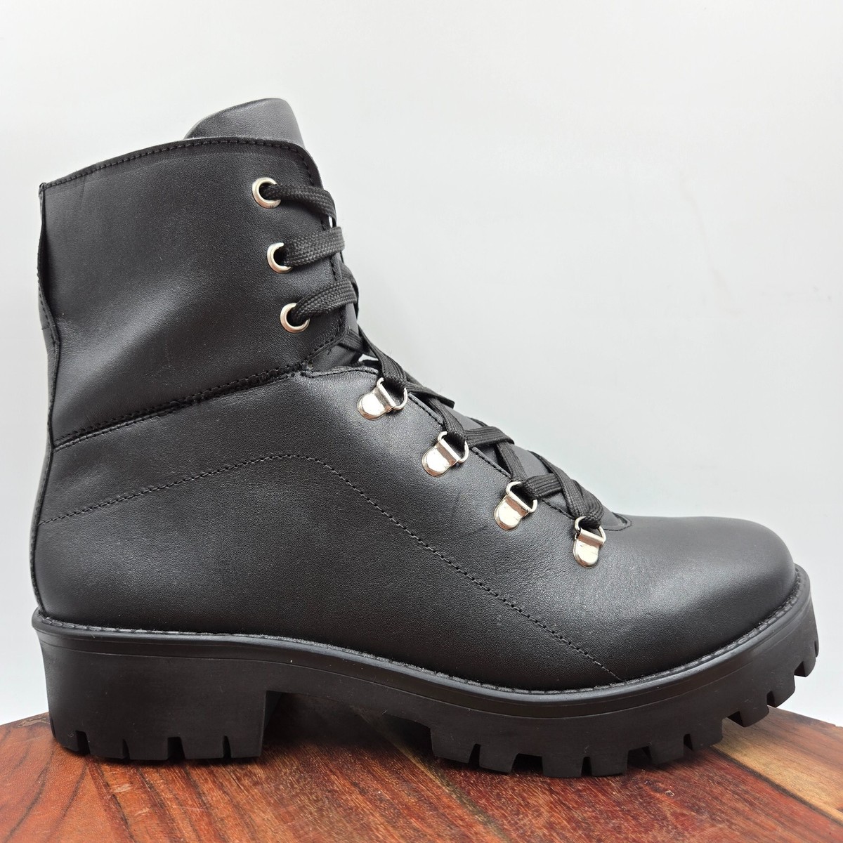 Madden Tuskhorn Leather Mens Black Lace Up Side Zip Combat Boots Lug Sole 9.5 M MADDEN Taskorn Combat Boot (Men) | Nordstromrack main image 4