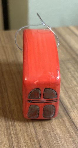 London Double Decker Red Bus Ornament New. Ceramic. 3 X 2 X 1” New - Picture 5 of 10