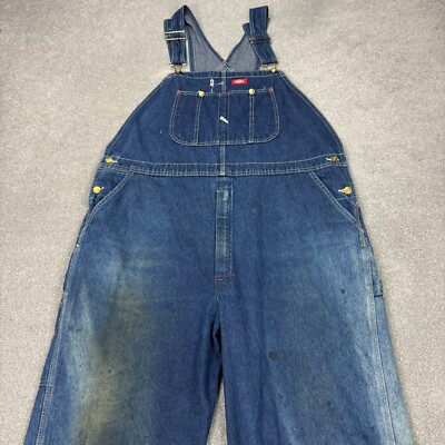 Dickies Latzhose Erwachsene 46x26 blau Latzhose Denim Arbeitskleidung Zimmermann Herren*