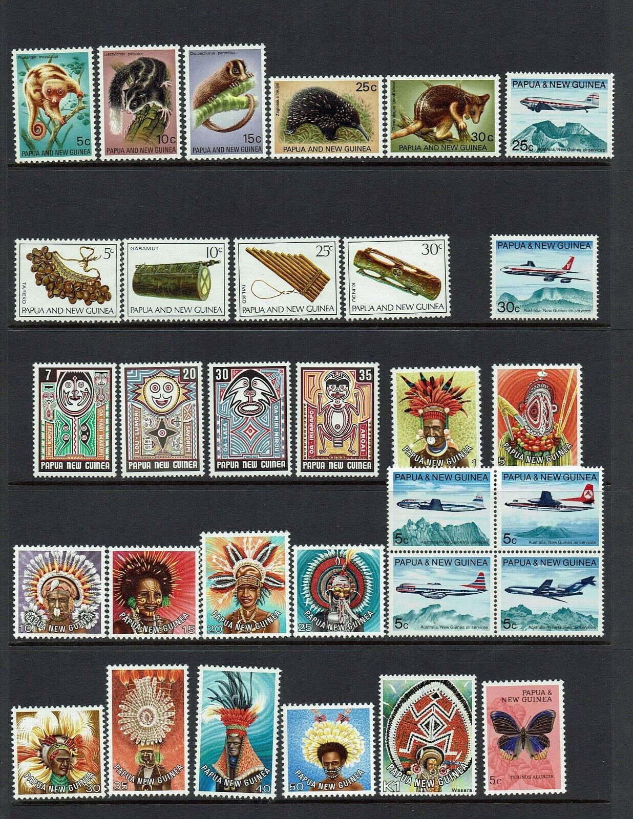 PAPUA NEW GUINEA...PNG.. COLLECTION  SETS..170 STAMPS...MUH